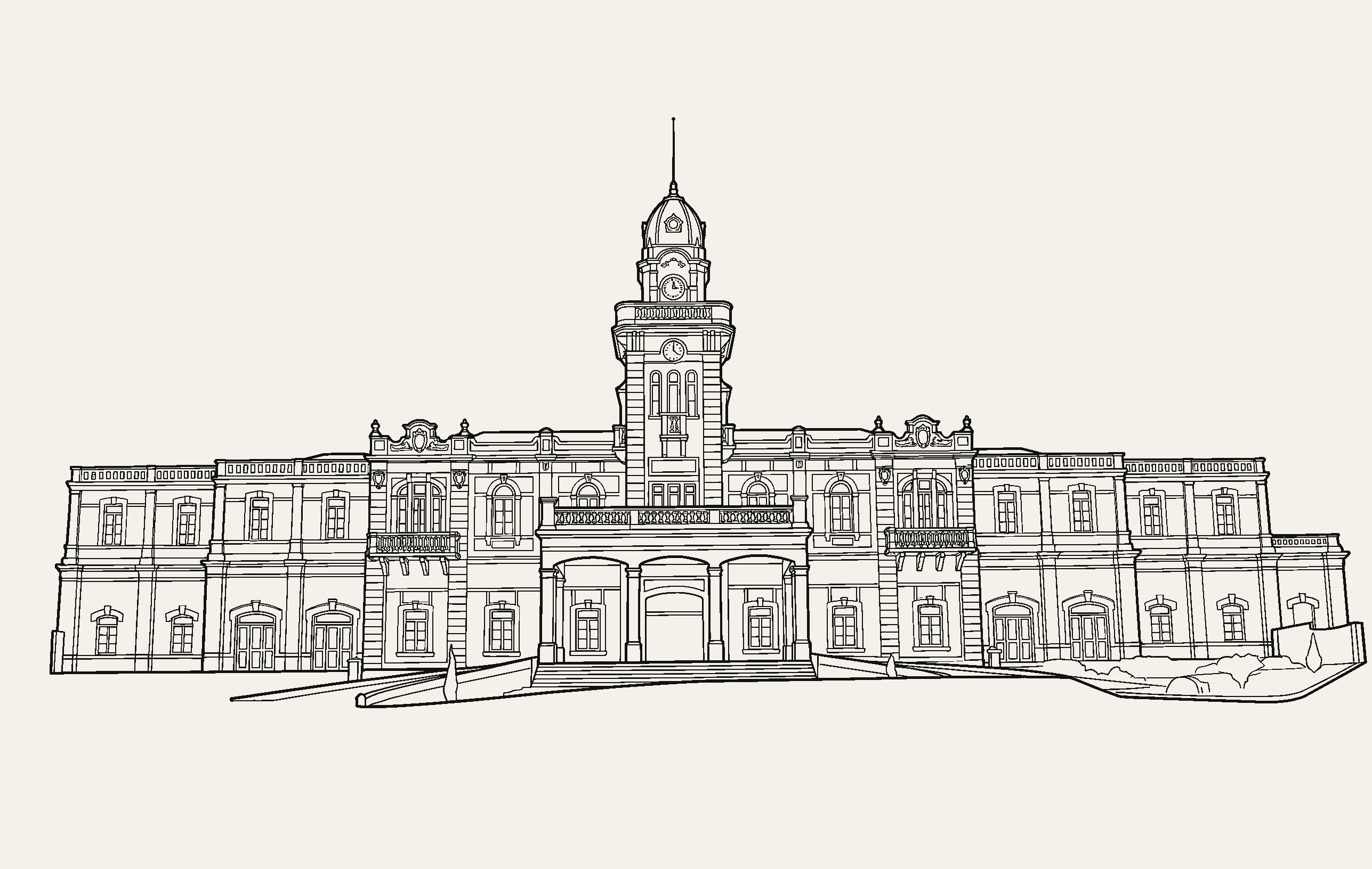 Ilustração arquitetônica da Prefeitura de Araguari